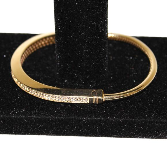 14k Solid Gold Lock Bangle Heavy Gold Bracelet 13.08 Grams - Picture 7 of 12